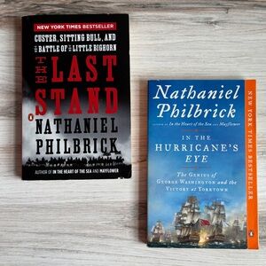 Nathaniel Philbrick Book Set The Last Stand & In the Hurricane’s Eye History